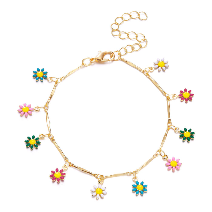 Wholesale Colored diamond heart-shaped chain bracelet