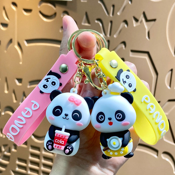 Wholesale Cartoon Cute Panda Doll Keychain Student Couple Bag Decorative