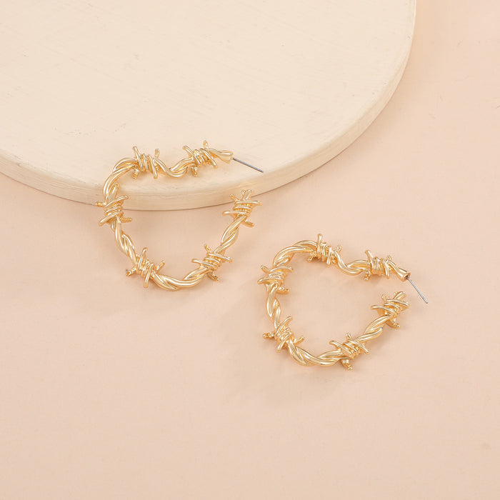 Wholesale Knotted Twisted Thorns Love Alloy Earrings JDC-ES-MiaoYa002