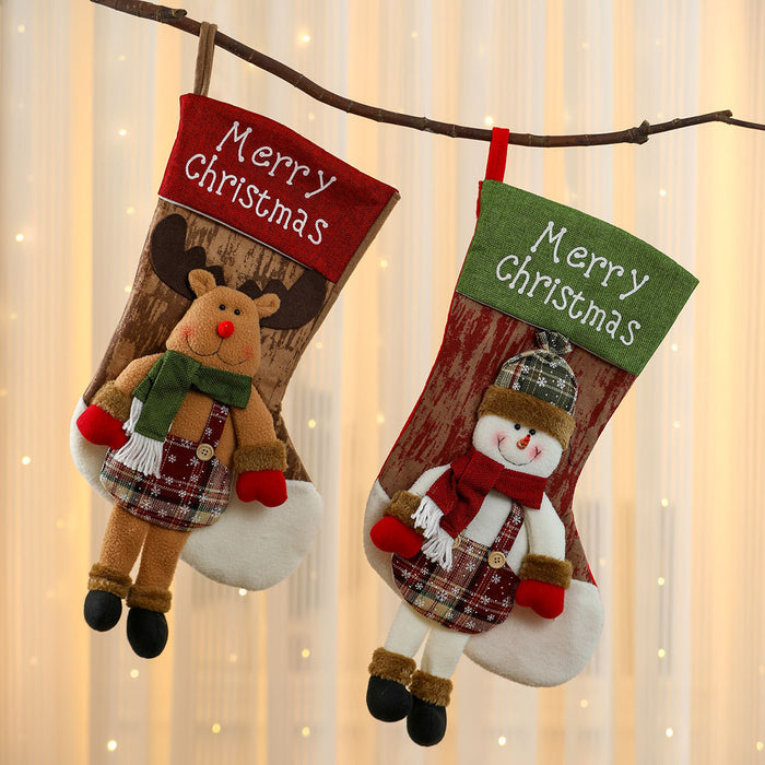 Wholesale Oversized Hanging Leg Letter Christmas Stocking Cartoon Christmas Stocking Christmas Stocking Christmas Stocking Gift Gift Decorations