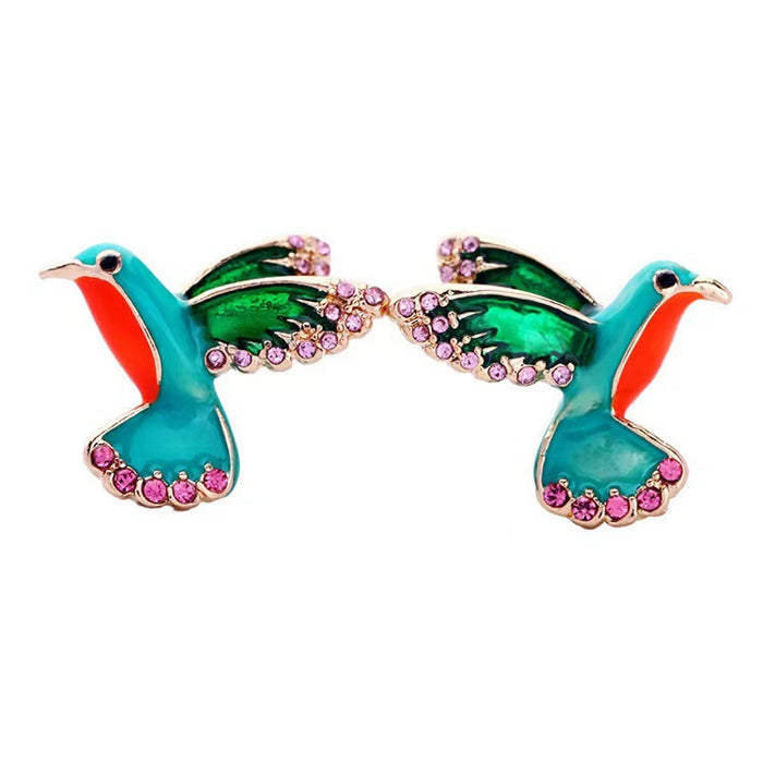 Wholesale Jewelry enamel personalized drip oil inlaid diamond earrings