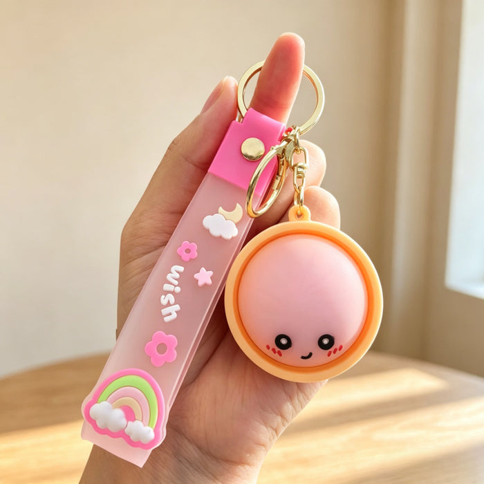 Wholesale PVC Soft Simulated Bun Keychain Trendy Car Key Accessory for Couples