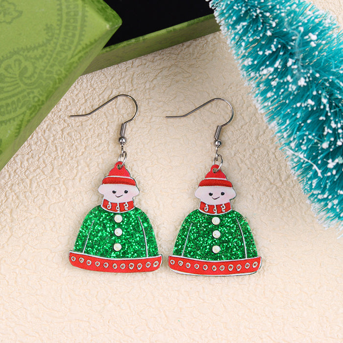 Wholesale Christmas earrings snowman Christmas tree snowflake acrylic earrings personality earrings ear jewelry