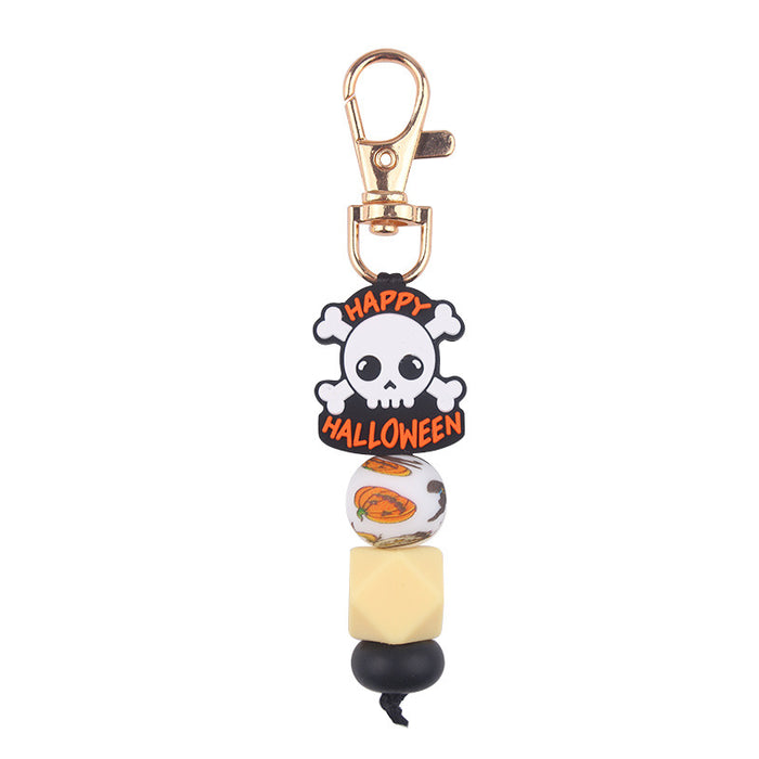 Wholesale Halloween Silicone Bead Keychain JDC-KC-GuangTian038