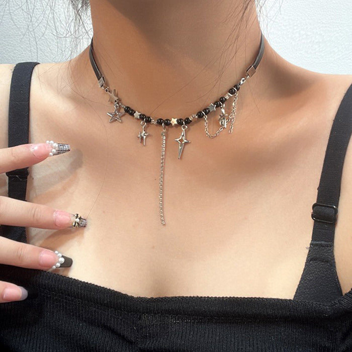 Wholesale Tassel necklace exquisite, simple, niche design, collarbone chain personalized