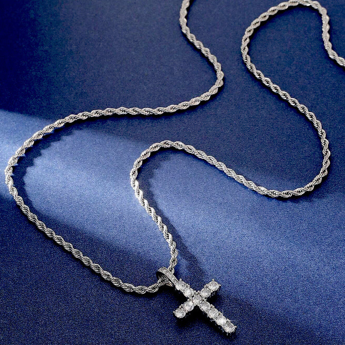 Wholesale Twist Chain Cross Men's Simple Jewelry Necklace Pendant Men's Popular Cross