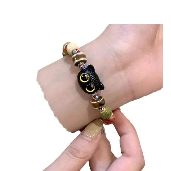 Wholesale Skull Cat Ceramic Woven Rope Bracelet Female Tassel Color Bracelet
