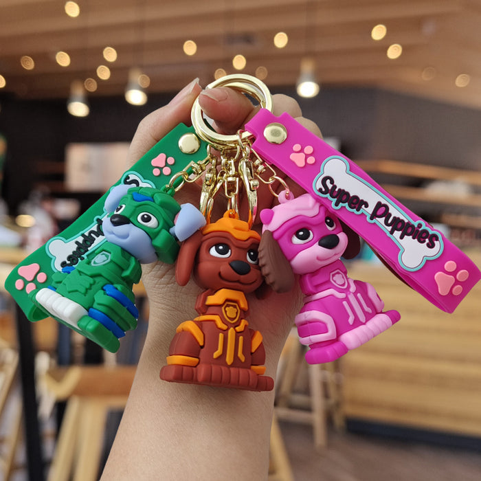 Wholesale Cartoon Dog Doll Silicone Keychain JDC-KC-ZhuoRan008