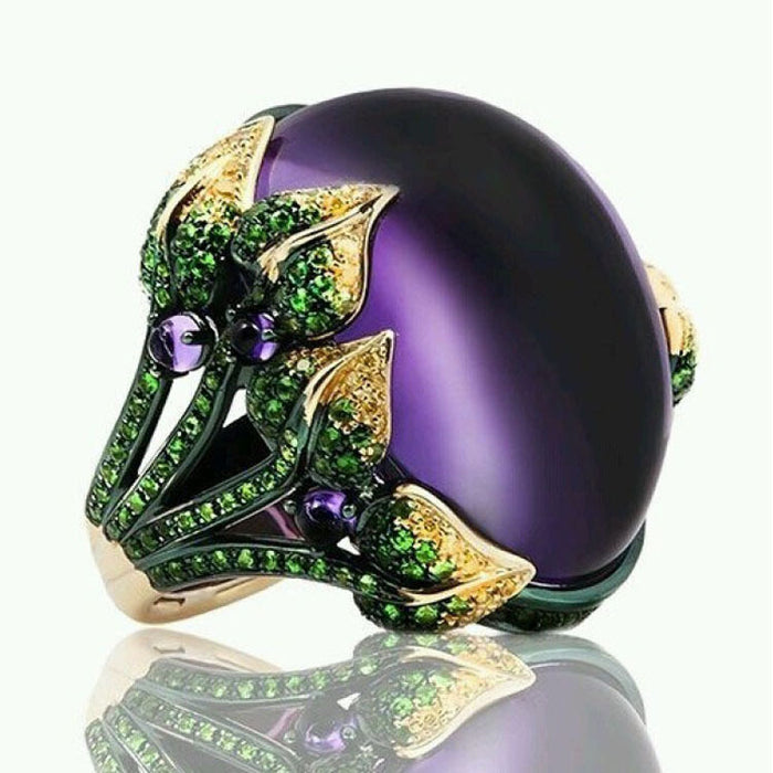 Wholesale Atmospheric purple plate ring, men's and women's creative new style ring