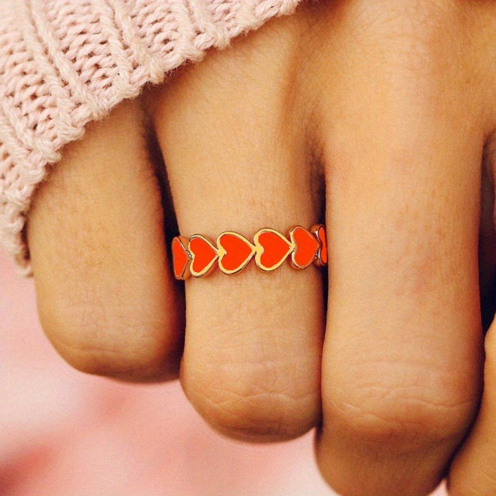 Wholesale Love ring bracelet with adjustable opening, new style of jewelry, simple oil dripping personalized ring, wholesale for women