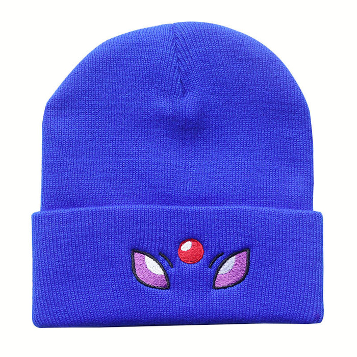 Wholesale Cartoon Cute Smiley Face Embroidery Acrylic Knitted Beanie JDC-FH-LvH015