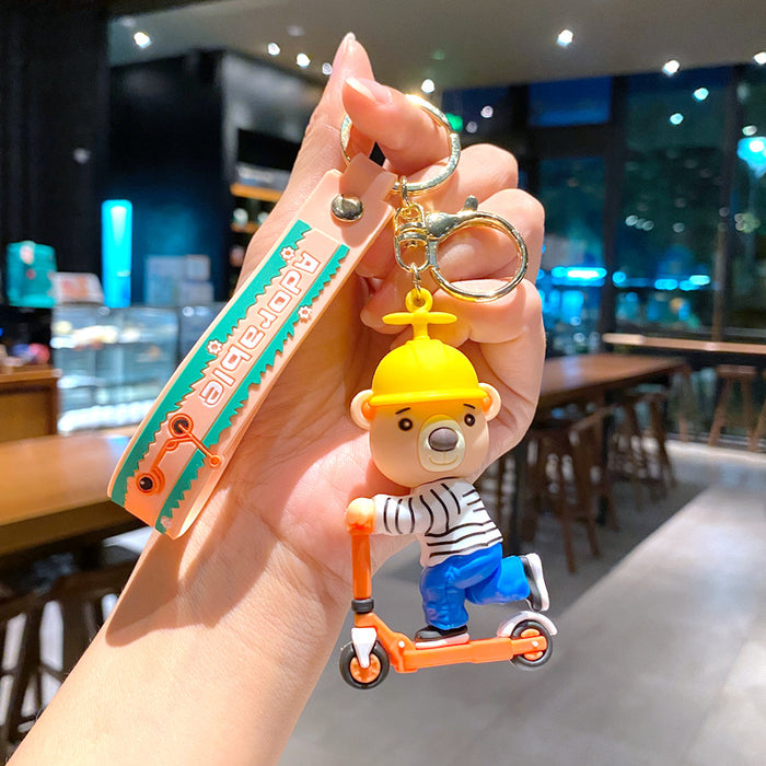 Wholesale Skateboard duck pendan couple car key chain