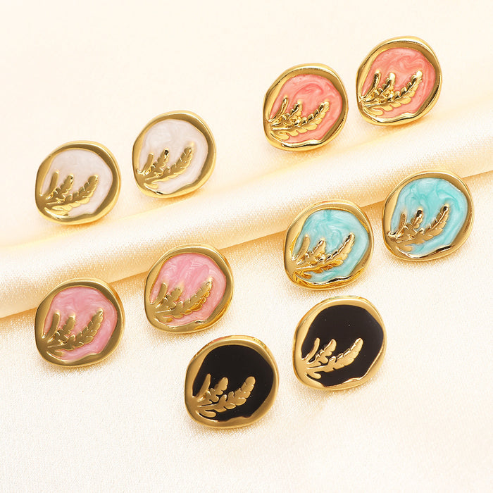 Wholesale Rice Grain Geometric Stud Earrings Titanium Steel Earrings