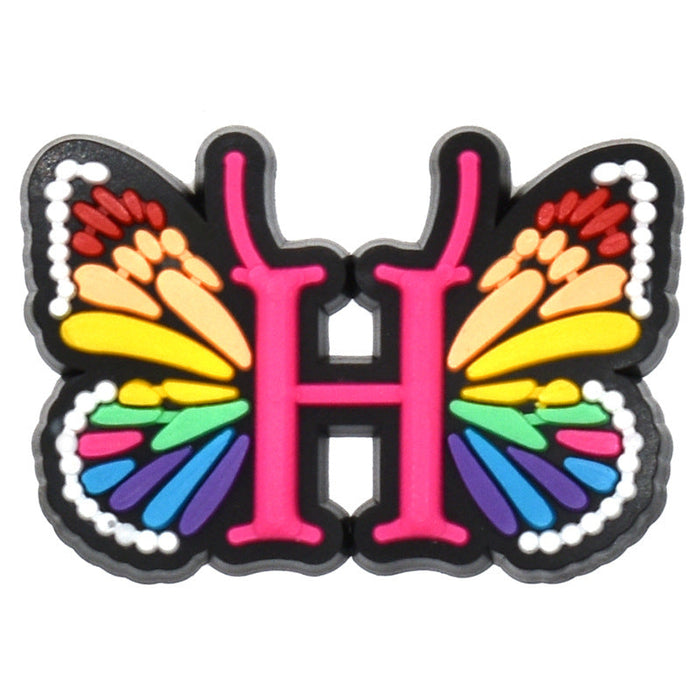 Wholesale 100 PCS PVC Cartoon Butterfly Alphabet DIY Shoe Buckles JDC-SC-RYY004