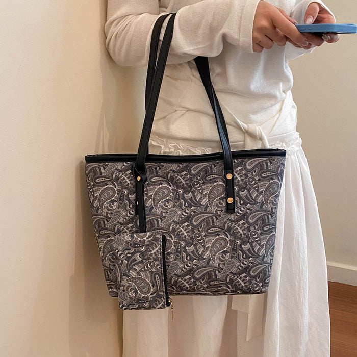 Wholesale Black Cloth Large Capacity Tote Bag Everyday Chic