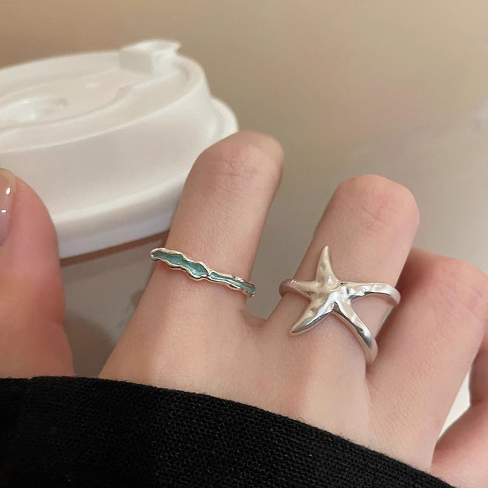 Wholesale Seaside Irregular Starfish Ring Women's Ring Women's Opening Adjustable