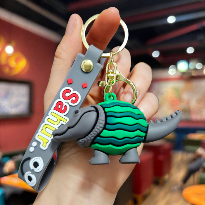 Wholesale Doll Keychain Mythical Beast Quirky Abstract Wooden Stick Man Shark Small Pendant