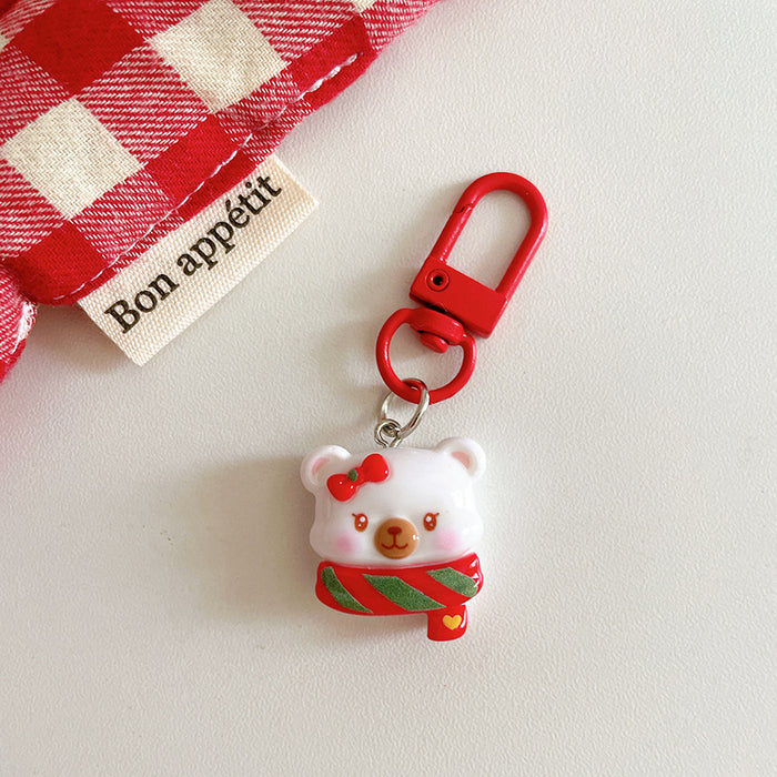 Wholesale Trendy Cartoon Christmas Resin Keychain Pendant  Design Bag Charm Gift Accessory For Resale