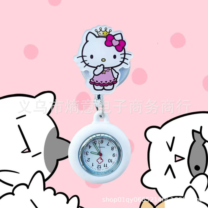 Wholesale Cute cartoon retractable luminous pocket watch