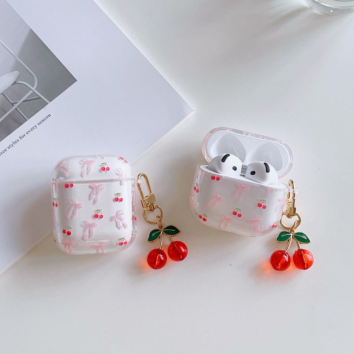 Wholesale Cherry-themed wireless Bluetooth earphone cases