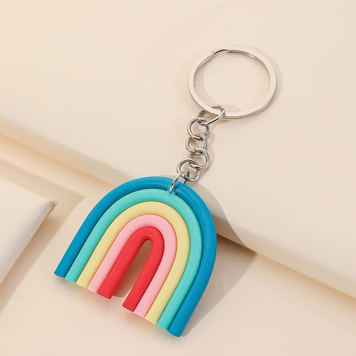 Wholesale Clay Rainbow Keychain JDC-KC-RongRui058