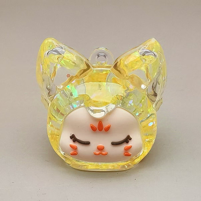 Wholesale Acrylic Oil-in-the-Box Luminous Bubble Beads Fox Keychain Desktop Ornaments