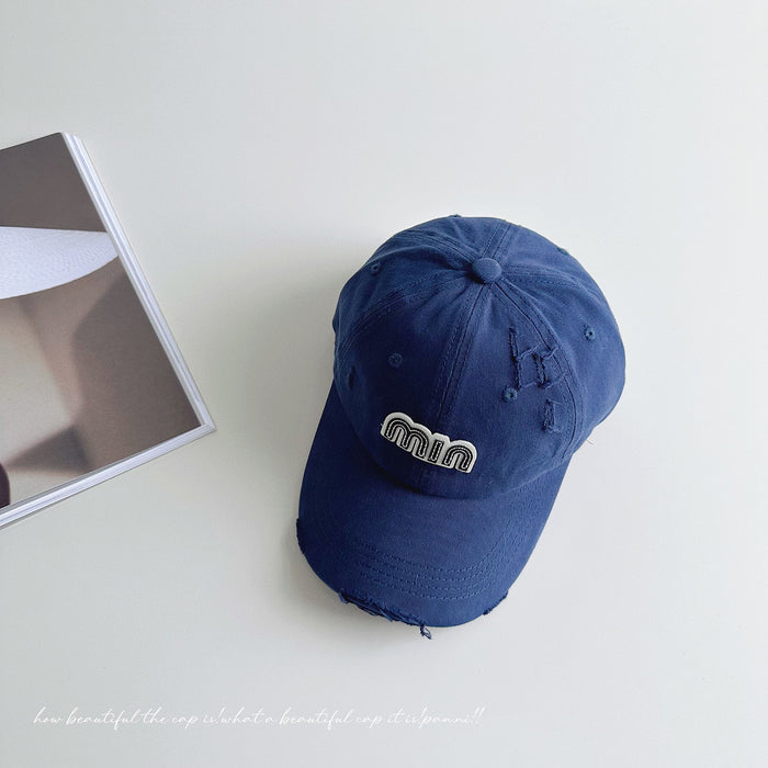 Wholesale Children's retro vintage baseball cap, three-dimensional letter duckbill cap, niche sun hat