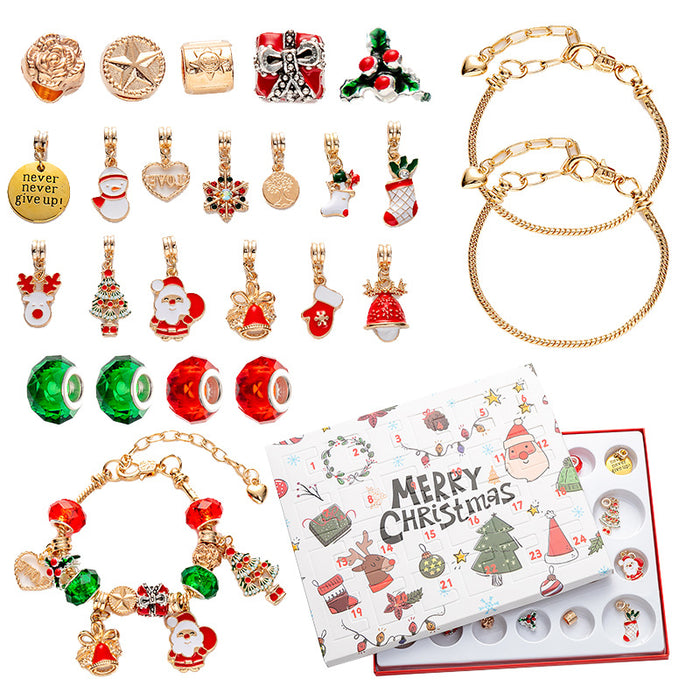 Wholesale Christmas DIY Bracelet Blind Box Gold 31 Grid Advent Calendar Jewelry Accessory Gift