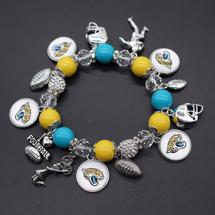 Wholesale Soccer Team Stretch Beaded Bracelet Unisex Steelers Saints