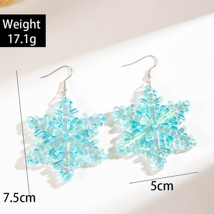 Wholesale Resin Snowflake  Earrings Creative Design Christmas Earrings MOQ≥2