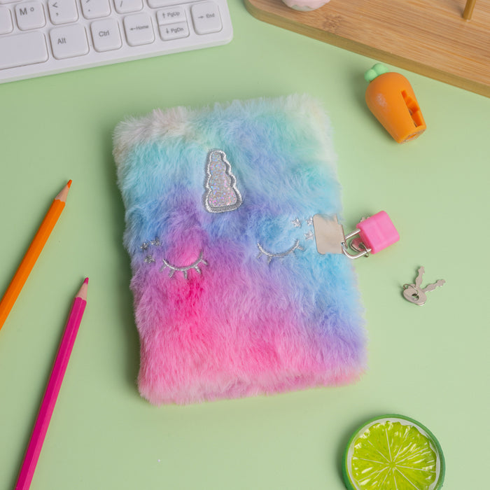 Wholesale Fabric A6 Lockable Plush Notebook with Tie Dye Heart Cover MOQ≥3
