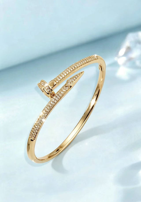 Wholesale Minimalist Zircon Bracelet For Women Gold Plated Copper Jewelry Accessory Trendy Everyday Wear Boutique Resale