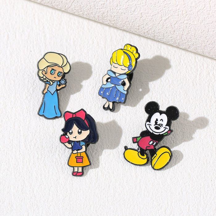 Wholesale Cartoon Mouse Princess Brooch Cute Metal Badge Pin For Clothing Trendy DIY Accessory For Resale