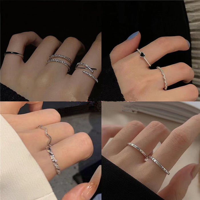 Wholesale Love ring, niche design, light luxury, versatile, cool style, adjustable opening, index finger ring