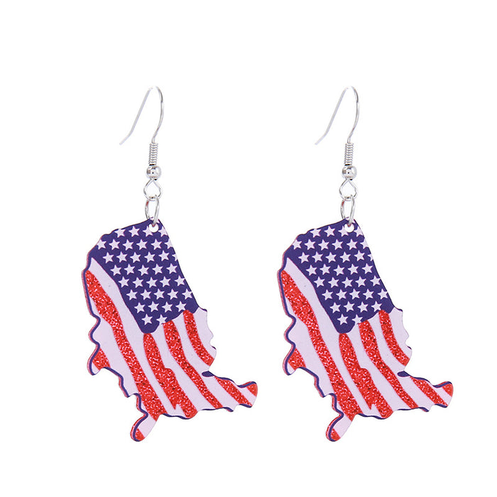 Wholesale Acrylic American Flag Earrings JDC-ES-ChouTteng014