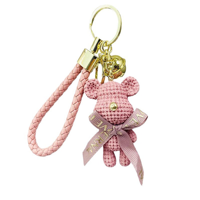 Wholesale Resin Wool Bear Keychain JDC-KC-RunX019