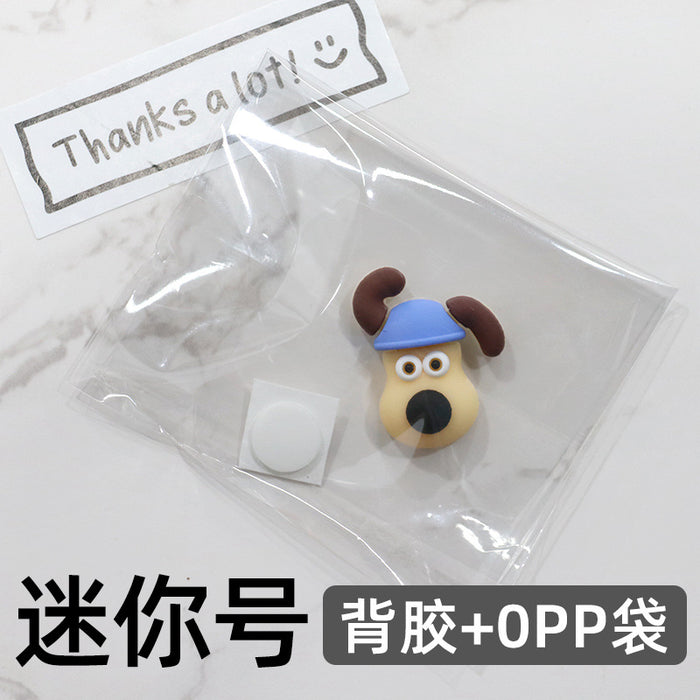 Wholesale 5pcs Cartoon Soft Rubber  Accessories Mobile Phone Shell Patch Hole Shoes Mouthwash Cup Three-dimensional Sticker  Puppy