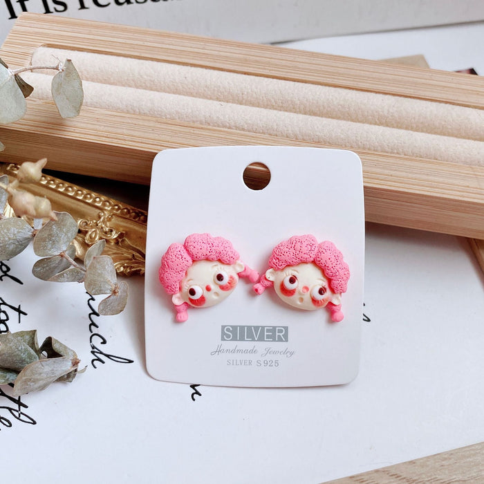 Wholesale alloy funny cute animation earrings JDC-ES-CST003