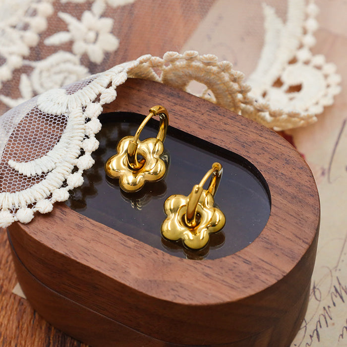 Wholesale Retro Geometric Earrings  Design Sense Stainless Steel Ear Buckle