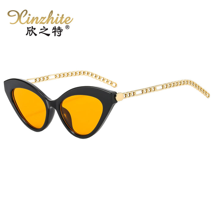 Wholesale Chain Decorated Cat Eye Sunglasses JDC-SG-XZT011