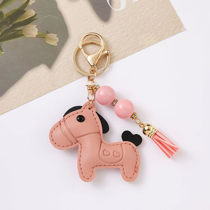 Wholesale Cute leather pony keychains
