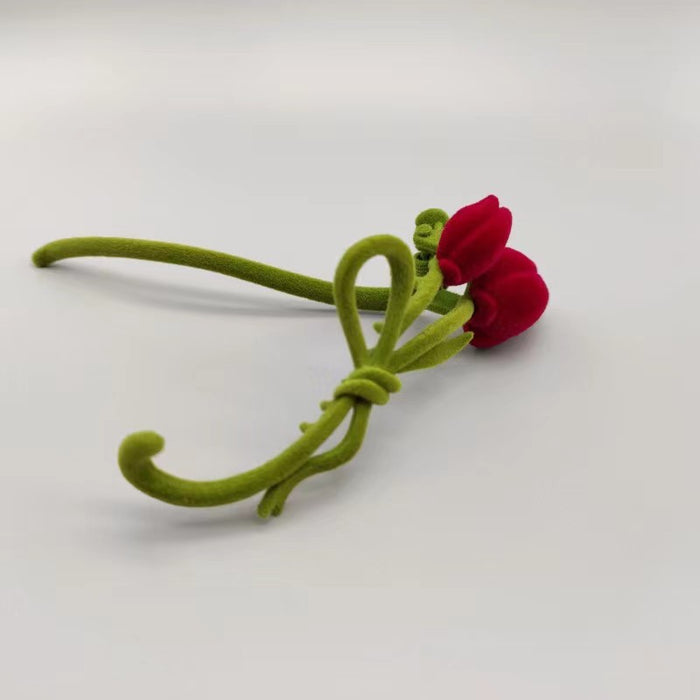 Wholesale Flocking Tulip hairpin women's back head twisted clip large hairpin headdress