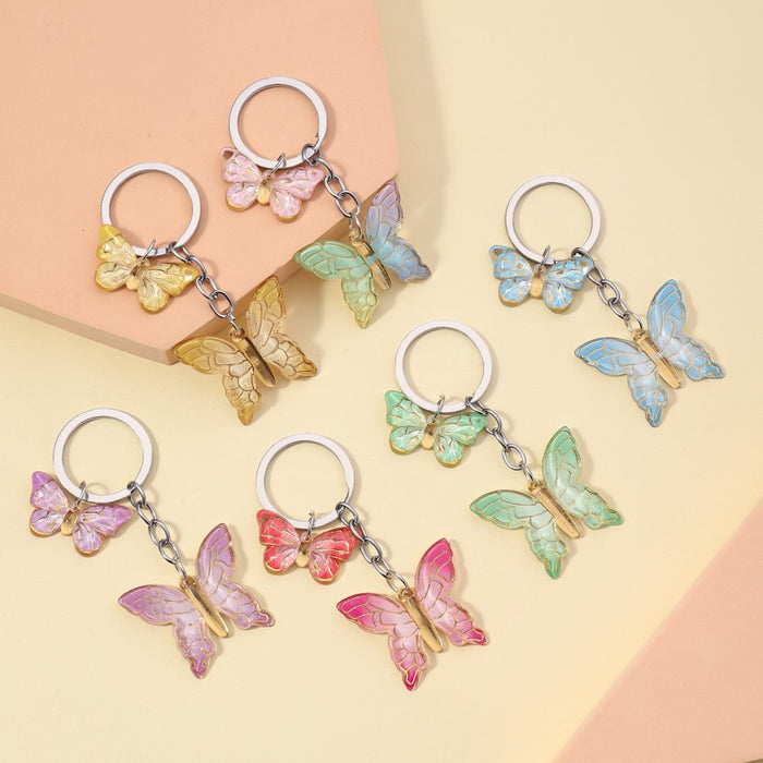 Wholesale Resin Butterfly Keychain JDC-KC-RongRui064