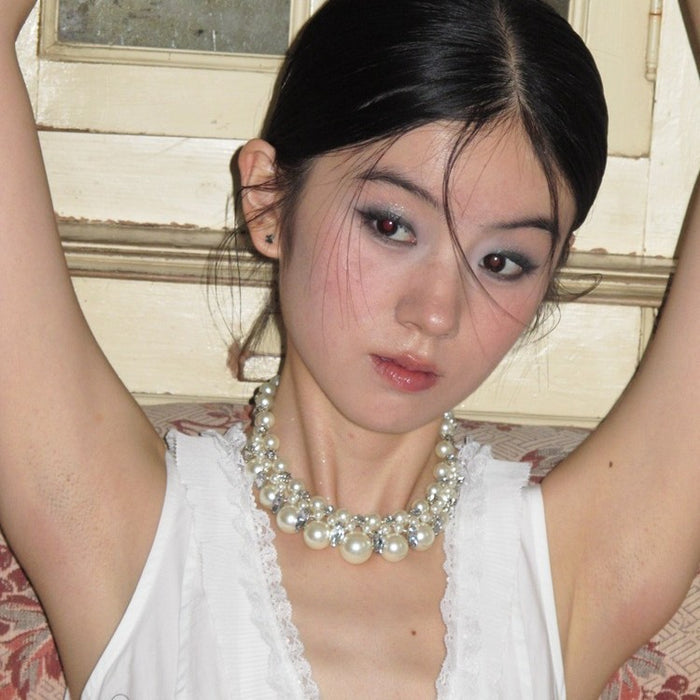 Wholesale Exaggerated Pearl Necklace Multi-Layer Design Clavicle Chain