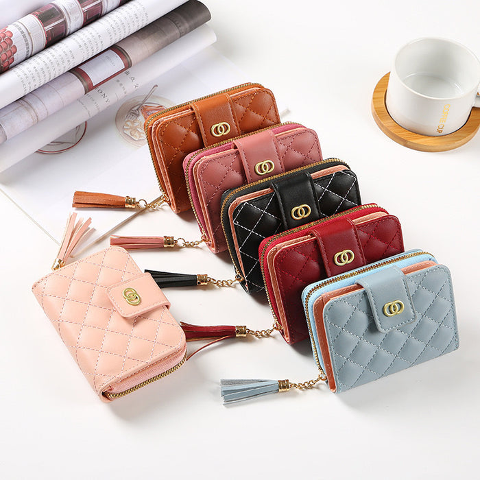 Wholesale ladies short wallet women zipper wallet Korean version of large capacity