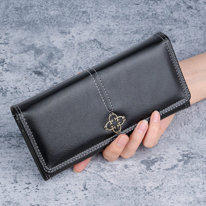 Wholesale Retro Women' s Long PU Wallet Zipper Clutch Fashion Accessory