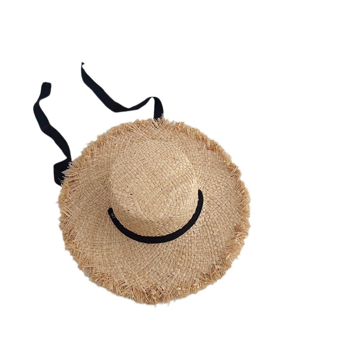 Wholesale Children's Hat Ins Large Eave Raffia Sunshade Hat Summer Straw Hat