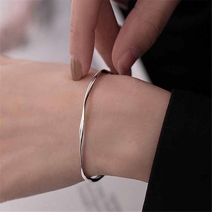 Wholesale Copper Silver Plated Wavy Bracelet JDC-BT-LiR004