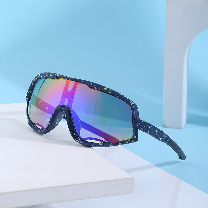 Wholesale  Colorful Sports Riding Glasses Men's Trendy Connected Lens shades Outdoor Sports Sunglasses Women's Advanced Sense