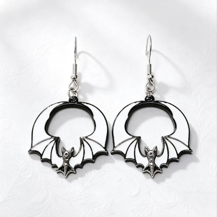 Wholesale Zinc Alloy Gothic Bat Pendant Earrings Retro Punk  Jewelry Fashion Accessory Gift